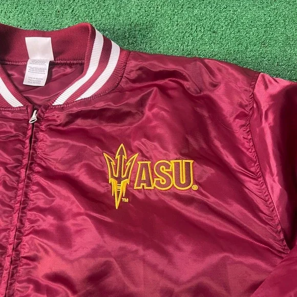 Arizona State University Sun Devils Embroidered Logo Satin Jacket (2XL) - Picture 2 of 3